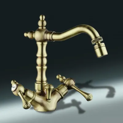 Produktbild von Casa Padrino Luxus Bidet Armatur Serie Milano im Jugendstil Altgold / Bronze Einlochbatterie mit Ablaufgarnitur 1 1/4 Zoll