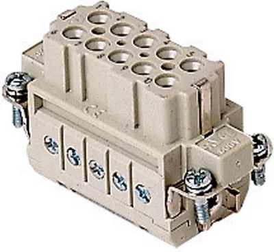 Immagine prodotto di CDAF 10 X I.L.M.E. Ilme CDA Inserto per presa (F) senza protezione per i cavi, collegamento a vite, 10 poli + PE, 250 V, 16 A - 1 pezzo