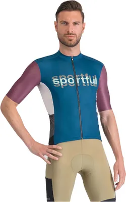 Obrázek produktu pro SPORTFUL Kurzarm Fahrradtrikot - SUPERGIARA LOGO - Blau/bordeaux XL