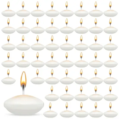 Image de Bougies flottantes - 50 pièces - Pour piscine et décoration - Blanc