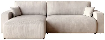 Produktbild von BroMARKT Ecksofa PUMI XL Schlaffunktion Bettkasten L-Form 125x230 cm Vanilla