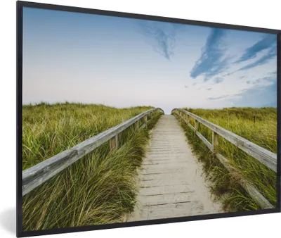 Produktbild von MuchoWow® MuchoWow® Gerahmtes Poster Strand - Weg - Himmel 90x60 cm - Poster mit zchwarzem Bilderrahmen - Fotorahmen - Foto-Plakat