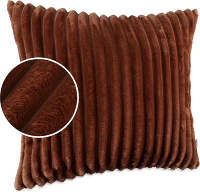 Produktbild von Dekokissen LILLI BIG CORD Velour mit Reißverschluss 40x40cm Einfarbig UNI Kupfer Sofakissen pflegeleicht