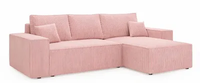 Produktbild von ANMIL Ecksofa LAGOS 279 x 181 x 94 cm Universal mit Schlaffunktion und Bettkasten – Cord in Rosa Links/Rechts montierbar