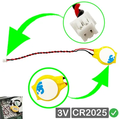 Produktbild von CR2025 RTC Bios CMOS Batterie akku mit steckerkabel 4 x 3 mm für Notebook PC