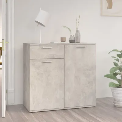 Obrázek produktu pro vidaXL Příborník betonový šedý 80x36x75 cm odvozený výrobek ze dřeva