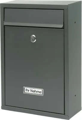 Produktbild von VERDA Briefkasten 2X Schlüssel 32 x 21 x 8 cm Wandbriefkasten mit Namensschild und großem Briefschlitz, Postkasten, Designer Wandbriefkasten