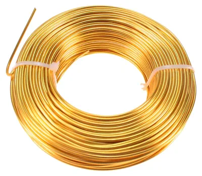 Produktbild von 60m Aluminiumdraht Ø 2mm Aludraht Basteldraht Dekodraht Schmuckdraht gelb