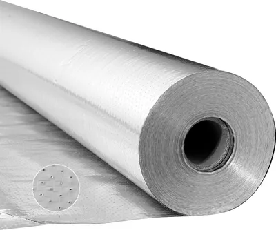 Obrázek produktu pro VEVOR izolační fólie, reflexní fólie z perforované tkaniny, 0,15 mm, 122 cm x 38,1 m, oboustranná tepelná izolace z hliníkové fólie, tepelně izolační role pro okna a střechy mobilních domů