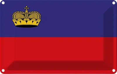 Produktbild von vianmo Blechschild 12x18 cm Liechtenstein Flagge Fahne Wappen