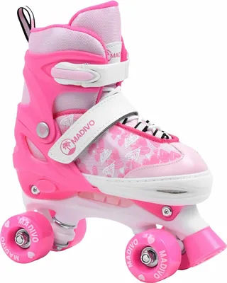 Obrázok produktu pre MADIVO LOVE detské dievčenské kolieskové korčule ADJUSTABLE kolieskové korčule retro quad - ROSA veľkosť 34-37