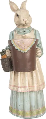Zdjęcie produktu dla Clayre & Eef figurka dekoracyjna królik 23x17x46 cm beżowy plastik