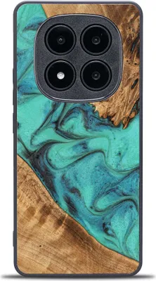 Image de Holzhülle für Xiaomi Redmi Note 14 Pro 5G / Xiaomi Poco X7, Bewood Unique Turquoise