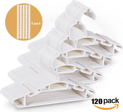Produktbild von 120 Stück Kleiderbügel, für Kinderkleidung, Babykleidung, Rock und Hose für Kinder