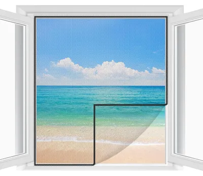 Immagine prodotto di Set di 2 zanzariere per finestre, dimensioni 250x150 cm, tagliabili, montaggio con adesivo, colore bianco