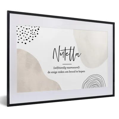 Produktbild von MuchoWow® Gerahmtes Poster Nutella - Sprichwörter - Zitate - Nutella Definition - Wörterbuch 60x40 cm - Poster mit Schwarzem Bilderrahmen Wandposter Rahmen Foto Bilder - Schlafzimmer - Plakat in Rahmen - Drucken