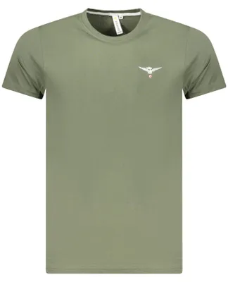 Immagine prodotto di Maglietta militare verde a maniche corte da uomo, con scollo rotondo e stampa del logo