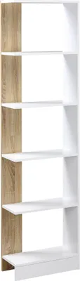 Produktbild von HOMCOM Standregal Bücherregal 5-stufiges Büroregal Lagerregal Eiche+Weiß