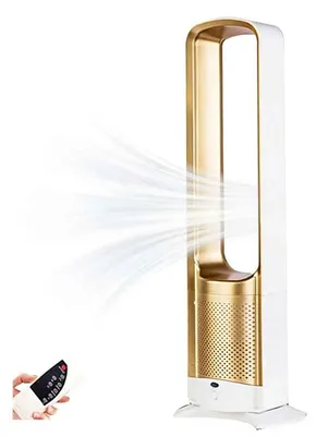 Obrázek produktu pro Zimilo 32palcový věžový ventilátor s dálkovým ovládáním a 7,5hodinovým časovačem, 3 rychlosti, 60° oscilace, pro ložnici a kancelář, zlatý