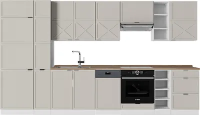 Produktbild von Küchenzeile Vicco Fame-Line GrauBeige/Weiß 355 cm , AP Eiche, Model 50573