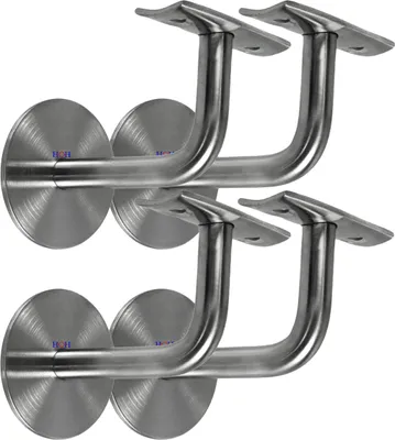 Produktbild von Edelstahl Handlaufhalter Set 4 Stück HLH 1101 gewölbte Auflage Handlaufträger Stütze