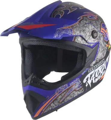 Produktbild von Crosshelm Helm Kinderhelm Motorradhelm Motocross Quad Mejia Blau Matt Größe M