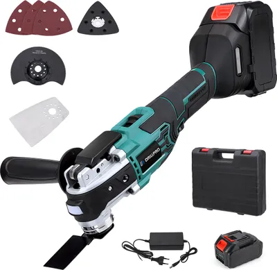 Produktbild von Akku-Winkelschleifer 18-21V mit bürstenlosem Motor, 6 Geschwindigkeiten, 9000-20000 U/min, Digitalanzeige Schnellspannfutter, EU-Stecker