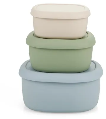 Silikon-Bento-Boxen 3er-Pack, BPA-frei, stapelbar, 200/300/590 ml