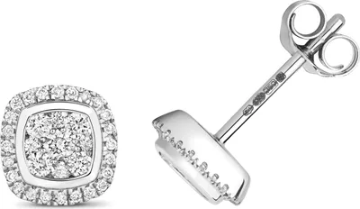 Produktbild von 9 Karat (375) Weißgold Damen - Diamant Paar Ohrstecker Brillant-Schliff 0.24 Karat H - I1 - 7mm*7mm; TRS15761