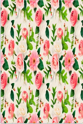 Produktbild von MuchoWow® Poster Blumen - Illustration - Rosen - Gerbera 120x180 cm - Kunstposter