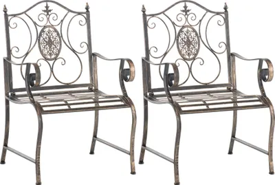 Produktbild von CLP 2er Set Gartenstühle Punjab mit Armlehnen bronze