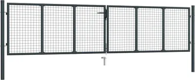 Obrázek produktu pro vidaXL Síťová zahradní brána z pozinkované oceli 400 x 100 cm šedá