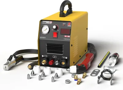 Produktbild von Plasmaschneidegerät mit 65 Ampere, Pilotlichtfunktion, Inverter-Technologie, LCD-Display und tragbarem Design
