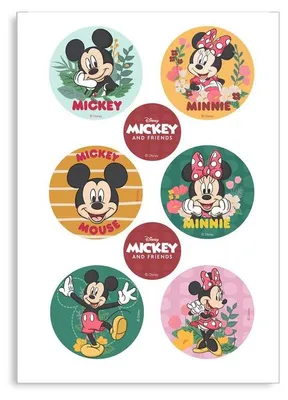 Produktbild von dekora - Essbare Mickey & Minnie Discs Ø 5,8 cm – 6 Stück Tortendeko