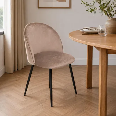 Produktbild von Stuhl Dabruzzes, Sessel mit Samtbezug, gepolsterter Esszimmerstuhl, Besprechungssitz, 51x54h82 cm, Grau