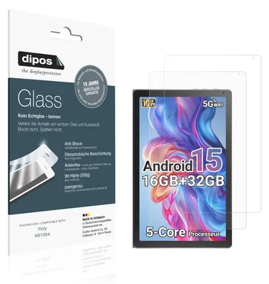 Produktbild von 2x Schutzfolie für Yicty KB1004 matt - Anti-Shock 9H Folie dipos Glass Kunststoffglas