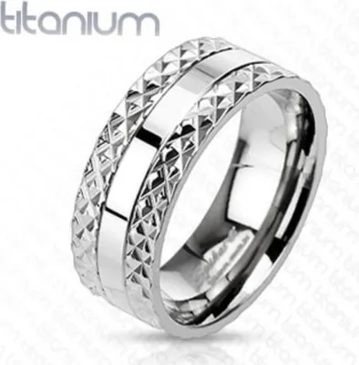 Produktbild von Pyramiden Ring / Partnerring / Herrenring aus Titan 70 (22.3 mm Ø)