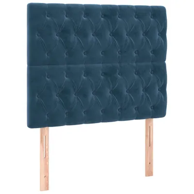Image de vidaXL Têtes de lit 2 pcs. Bleu foncé 90x7x78/88 cm velours