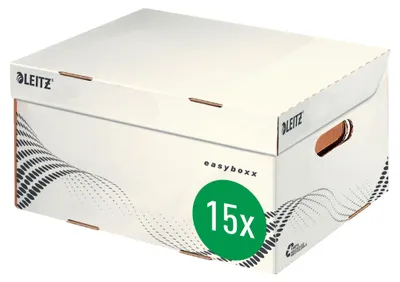 Immagine prodotto di Contenitore Archivio easyboxx S, cartone ondulato, bianco, confezione da 15 pezzi