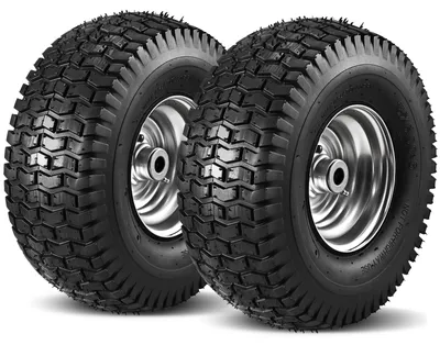 2er-Pack 15x6.00-6 Reifen & Räder für Aufsitzmäher, 4 Lagen, 400 lbs