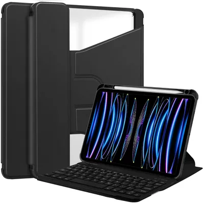 Produktbild von INF iPad 11/10.9'' Drehbare Acryl Bluetooth Tastatur Schutzhülle Schwarz