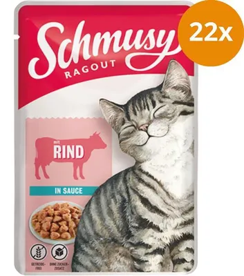 Produktbild von Schmusy Ragout Rind in Sauce Frischebeutel, Adult, jede Rasse, Rind, 100 g, Getreidefrei