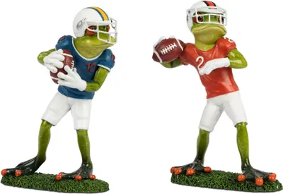 Produktbild von 2er Set Dekofiguren Frösche Footballspieler blau + rot 17cm Formano Froschhausen