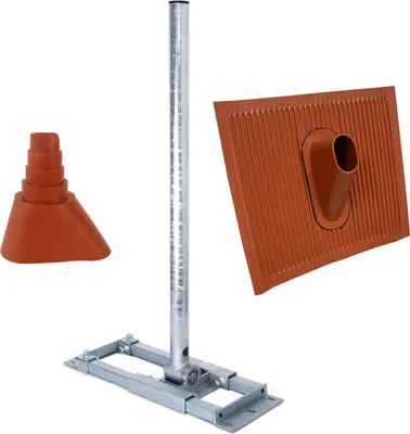 Produktbild von PremiumX DELUXE X90-60 Dachsparrenhalter 90cm Ø 60 mm Mast ALU-Ziegel Tülle Rot