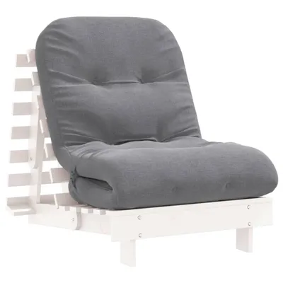 Produktbild von Futon Schlafsofa mit Matratze Weiß 70x206x11 Massivholz Kiefer
