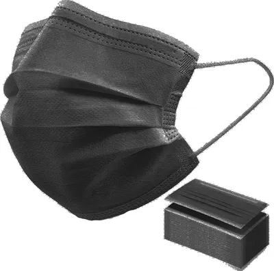 Immagine prodotto di Maschera facciale medica di tipo IIR | maschera facciale chirurgica | 50 pezzi NERO