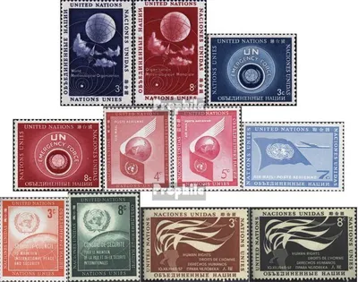 Produktbild von Briefmarken UNO - New York 1957 Mi 55-65 (kompl.Ausg.) Jahrgang 1957 komplett postfrisch Sondermarken