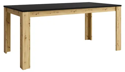 Produktbild von Esstisch Rodgau Küchentisch 180x90x78cm schwarz / Eiche Artisan