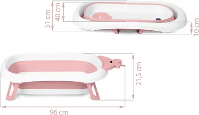 Produktbild von Ricokids Babybadewanne mit Thermometer RK-282 weiß und rosa