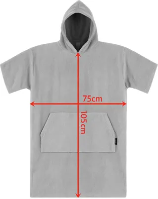 Produktbild von Strandponcho Baumwolle Hellgrau mit Kapuze Unisex